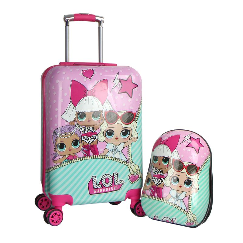 چمدان کودک مدل سه دختر c01082 به همراه کوله پشتی